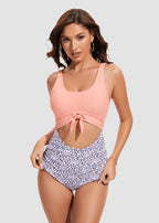 Ruched Tie-Knot Tummy Control One-Piece Swimsuit