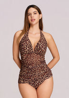 Ruched Halter Tankini Swimsuit
