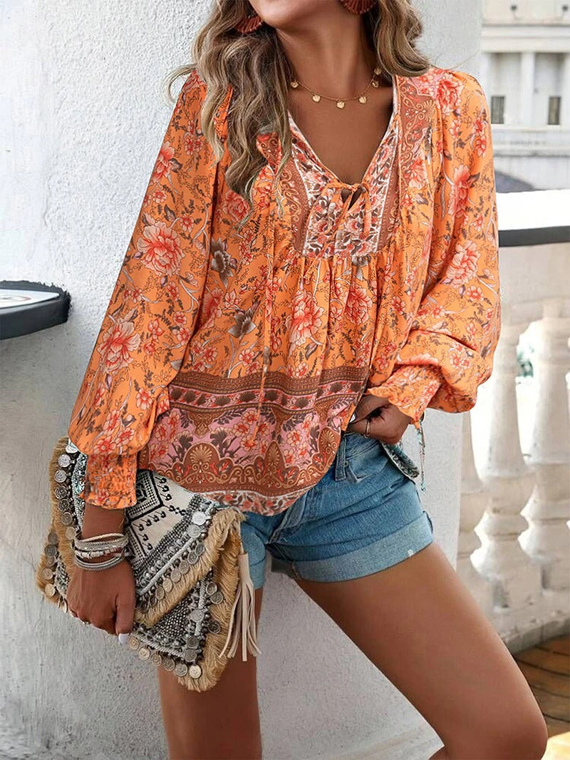 Marisela | Soft Breeze Floral Boho Blouse