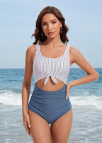 Ruched Tie-Knot Tummy Control One-Piece Swimsuit