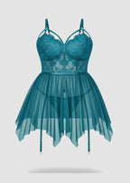 Sexy Plus Size Mesh Lace Babydoll – Curvy Nightgown for Bold Nights
