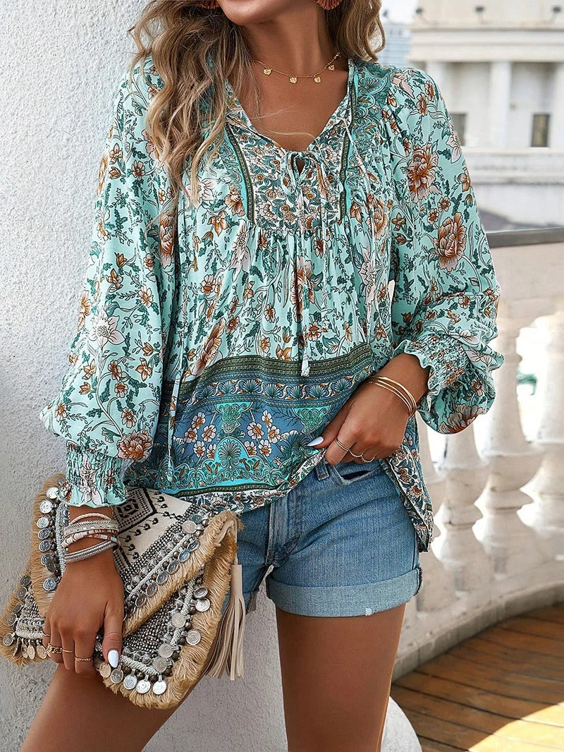 Marisela | Soft Breeze Floral Boho Blouse