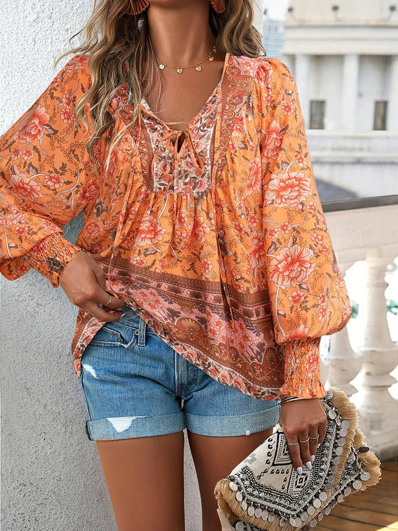 Marisela | Soft Breeze Floral Boho Blouse