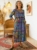 Beatrix | Patchwork Print Midi Dress