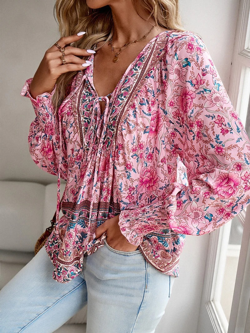 Marisela | Soft Breeze Floral Boho Blouse
